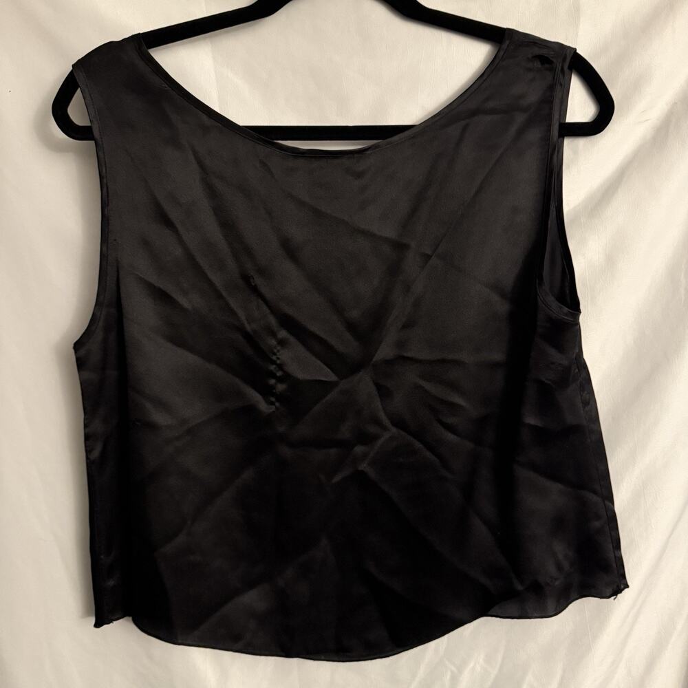 Silken Poetry Womens Black Silk Top Size M Crochet Fairy Beaded Lace Whimsigoth - Picture 5 of 9